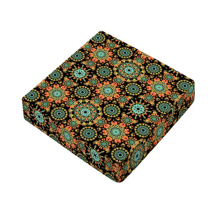 Chaotic Boho Floral Pattern Print Outdoor Seat Cushion Cover