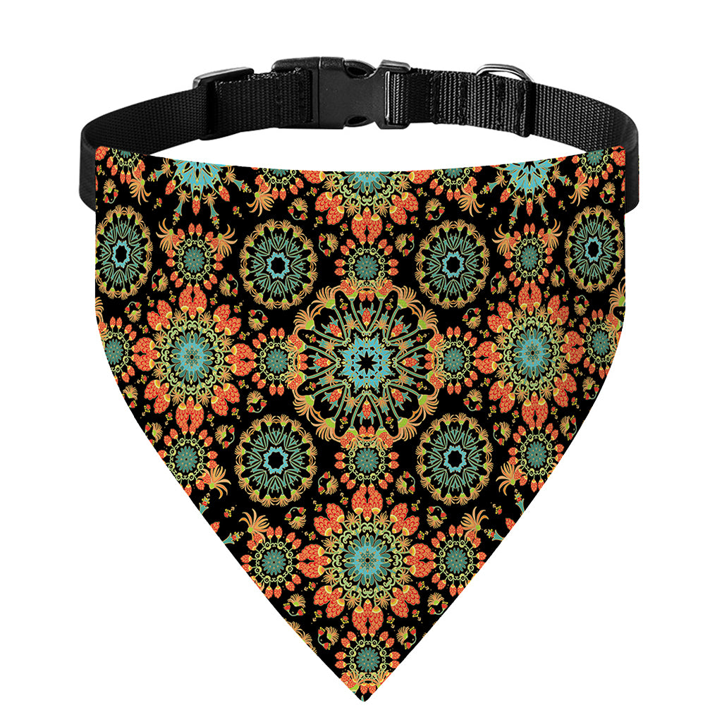 Chaotic Boho Floral Pattern Print Over The Collar Dog Bandana