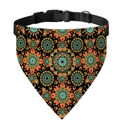 Chaotic Boho Floral Pattern Print Over The Collar Dog Bandana