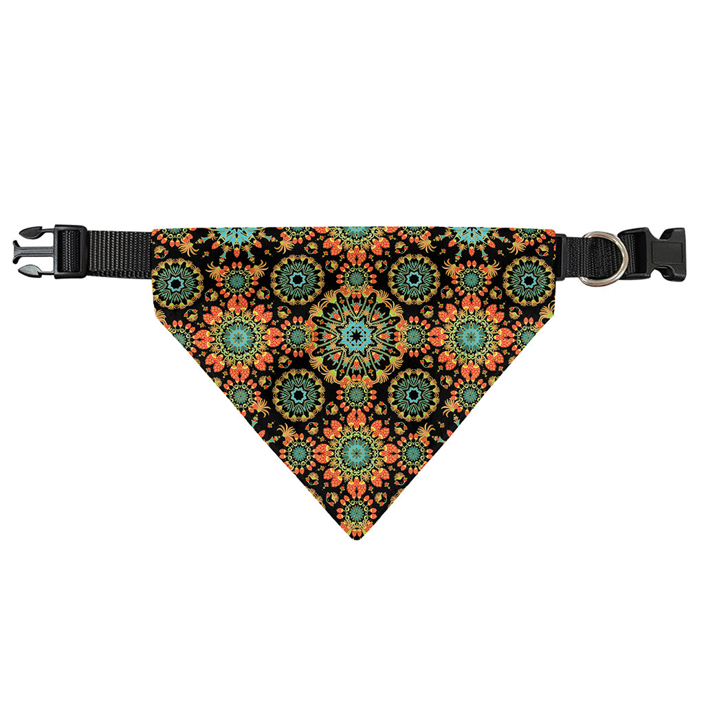 Chaotic Boho Floral Pattern Print Over The Collar Dog Bandana