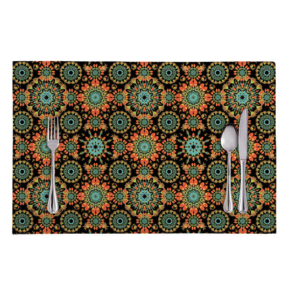 Chaotic Boho Floral Pattern Print Placemat