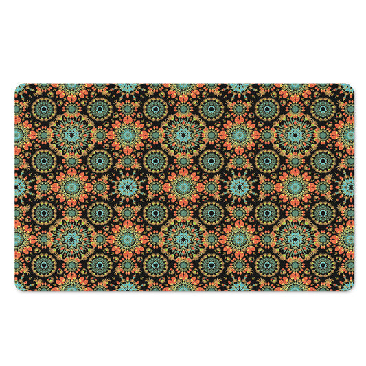 Chaotic Boho Floral Pattern Print Polyester Doormat
