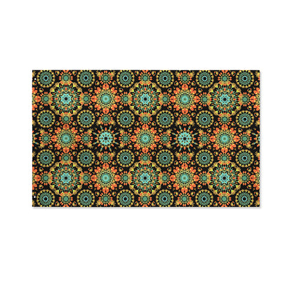 Chaotic Boho Floral Pattern Print Polyester Flag