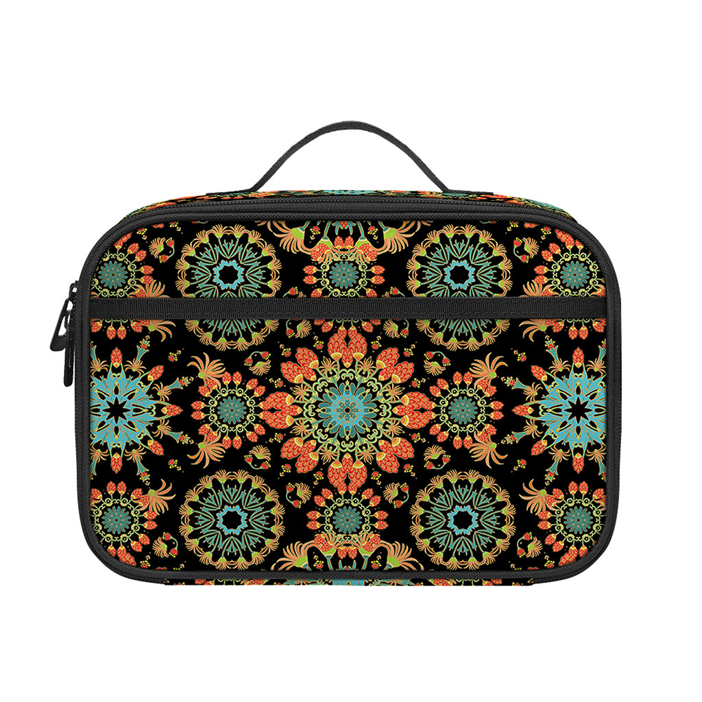Chaotic Boho Floral Pattern Print Portable Lunch Bag