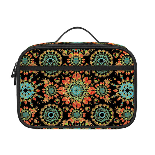 Chaotic Boho Floral Pattern Print Portable Lunch Bag