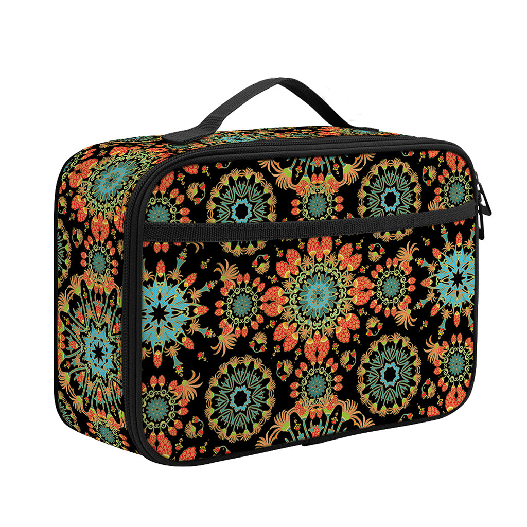 Chaotic Boho Floral Pattern Print Portable Lunch Bag