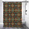Chaotic Boho Floral Pattern Print Premium Shower Curtain