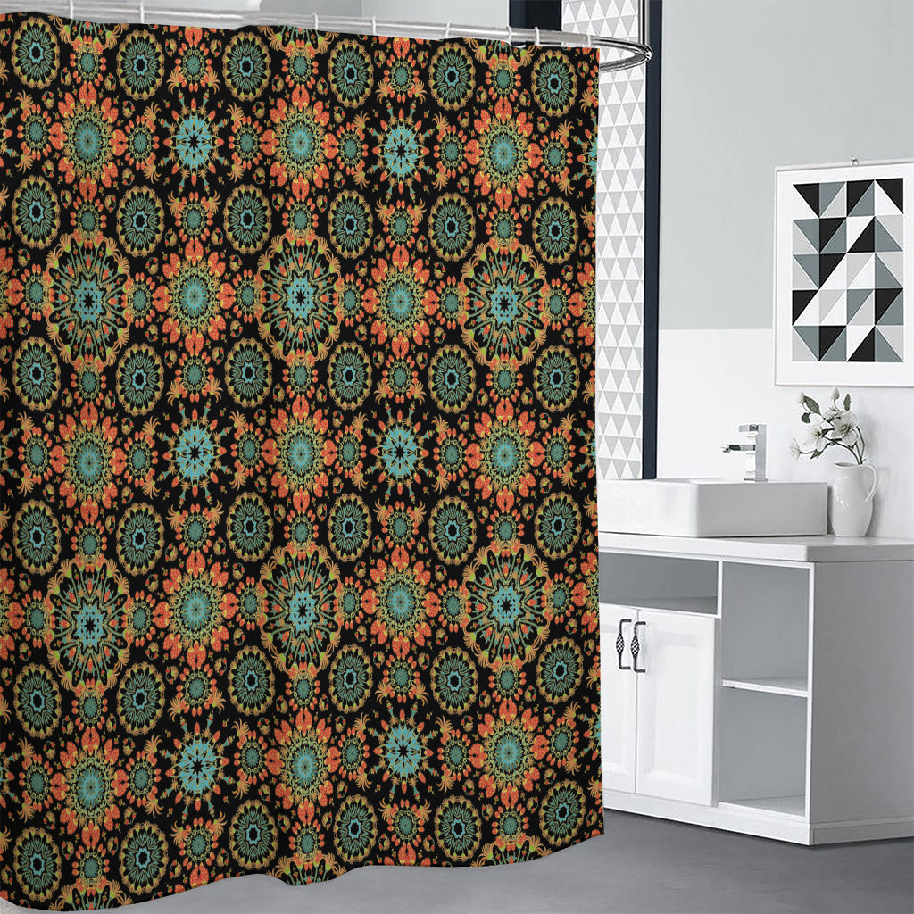 Chaotic Boho Floral Pattern Print Premium Shower Curtain