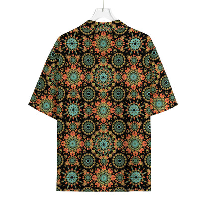 Chaotic Boho Floral Pattern Print Rayon Hawaiian Shirt