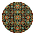 Chaotic Boho Floral Pattern Print Round Blanket