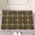 Chaotic Boho Floral Pattern Print Rubber Doormat