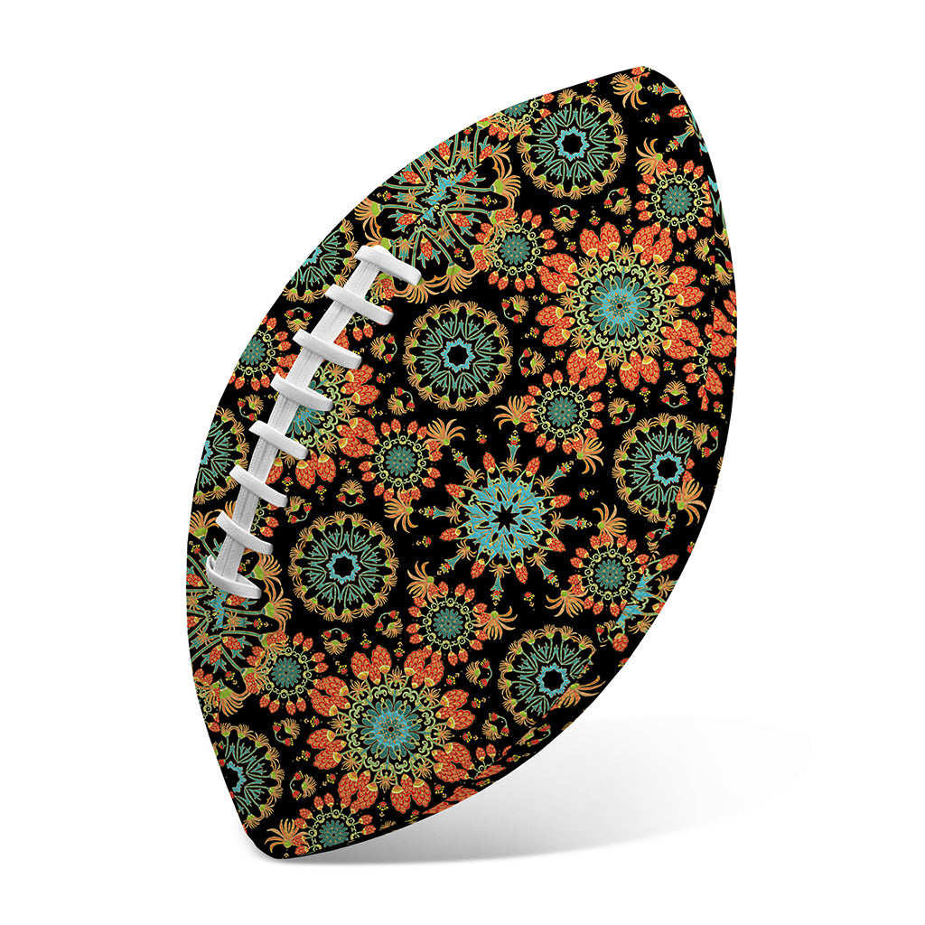 Chaotic Boho Floral Pattern Print Rugby Ball