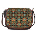 Chaotic Boho Floral Pattern Print Saddle Bag