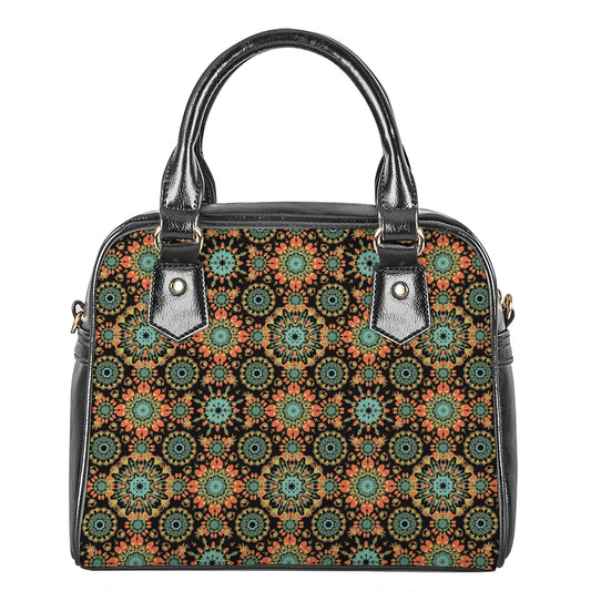 Chaotic Boho Floral Pattern Print Shoulder Handbag