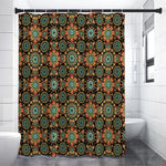 Chaotic Boho Floral Pattern Print Shower Curtain