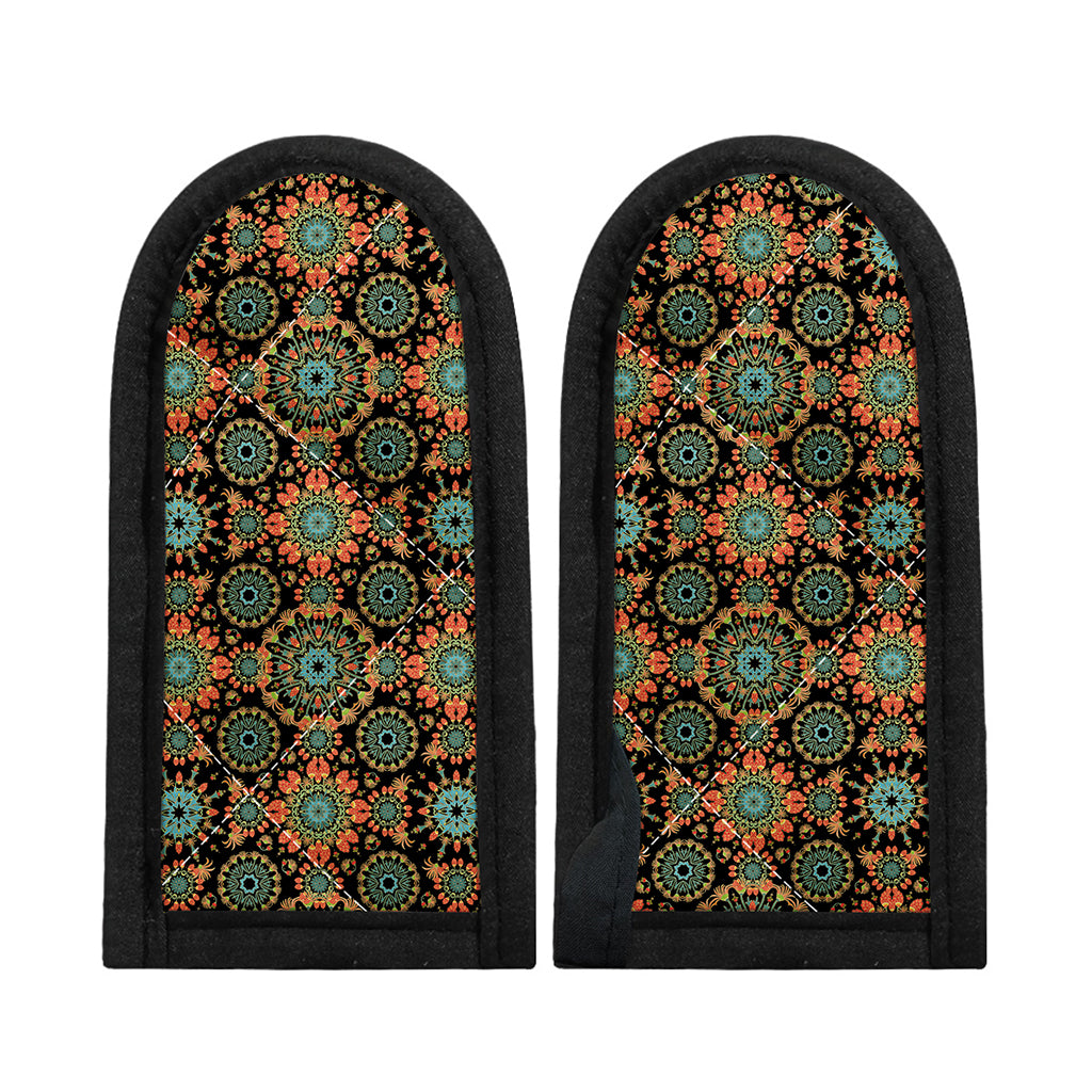 Chaotic Boho Floral Pattern Print Skillet Handle Cover