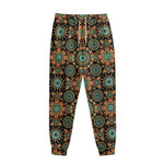 Chaotic Boho Floral Pattern Print Sweatpants