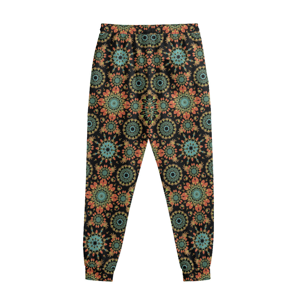 Chaotic Boho Floral Pattern Print Sweatpants