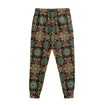 Chaotic Boho Floral Pattern Print Sweatpants