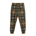 Chaotic Boho Floral Pattern Print Sweatpants