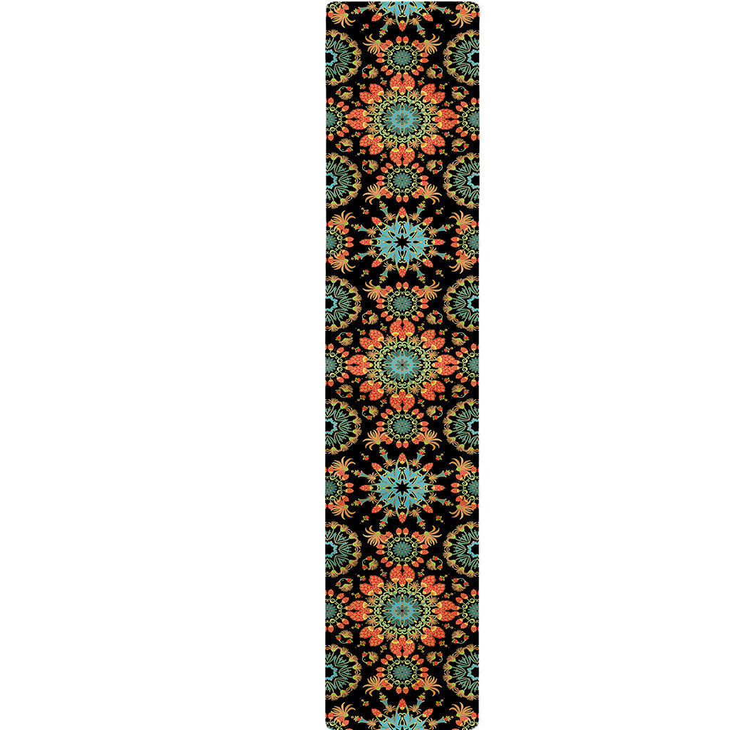 Chaotic Boho Floral Pattern Print Table Runner