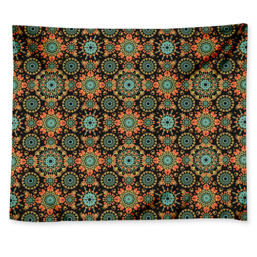 Chaotic Boho Floral Pattern Print Tapestry
