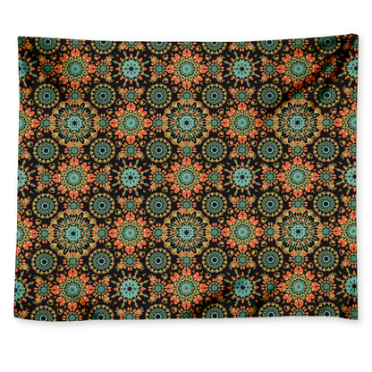 Chaotic Boho Floral Pattern Print Tapestry
