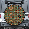 Chaotic Boho Floral Pattern Print Tire Cover