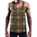 Chaotic Boho Floral Pattern Print Men's Workout Tank Top