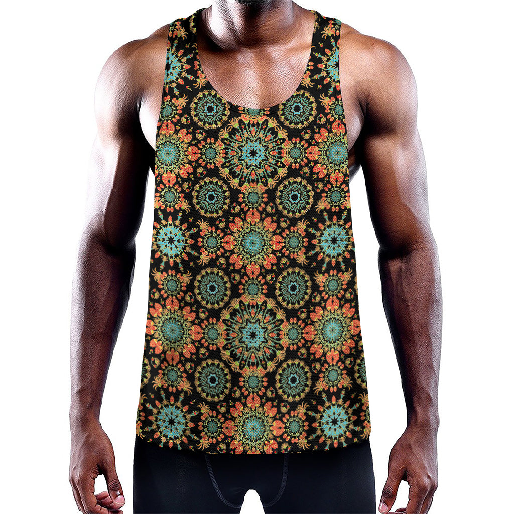 Chaotic Boho Floral Pattern Print Training Tank Top