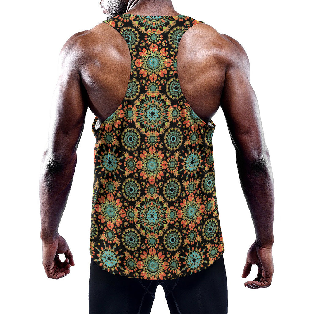 Chaotic Boho Floral Pattern Print Training Tank Top