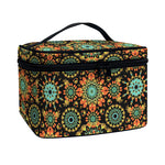 Chaotic Boho Floral Pattern Print Travel Makeup Bag