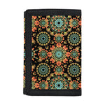 Chaotic Boho Floral Pattern Print Trifold Wallet
