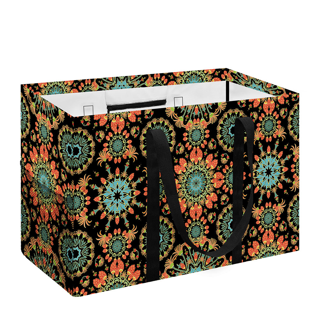 Chaotic Boho Floral Pattern Print Utility Tote Bag
