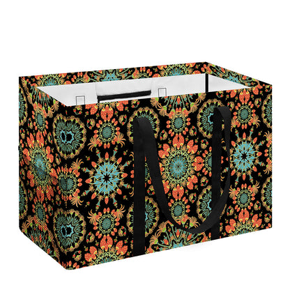 Chaotic Boho Floral Pattern Print Utility Tote Bag