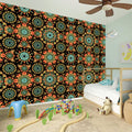 Chaotic Boho Floral Pattern Print Wall Sticker