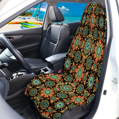 Chaotic Boho Floral Pattern Print Waterproof Car Seat Cover