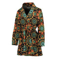 Chaotic Boho Floral Pattern Print Women's Bathrobe