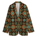 Chaotic Boho Floral Pattern Print Women's Blazer