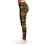 Chaotic Boho Floral Pattern Print Women's Leggings