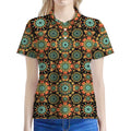 Chaotic Boho Floral Pattern Print Women's Polo Shirt