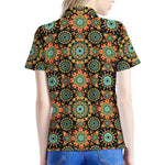 Chaotic Boho Floral Pattern Print Women's Polo Shirt