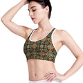Chaotic Boho Floral Pattern Print Women's Sports Bra