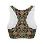 Chaotic Boho Floral Pattern Print Women's Sports Bra