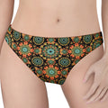 Chaotic Boho Floral Pattern Print Women's Thong