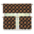 Cheeseburger Pattern Print 3 Piece Kitchen Curtains
