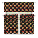 Cheeseburger Pattern Print 3 Piece Kitchen Curtains