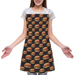 Cheeseburger Pattern Print Adjustable Apron