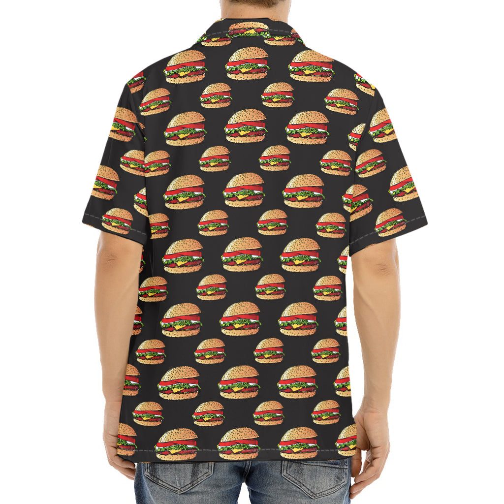 Cheeseburger Pattern Print Aloha Shirt