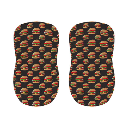 Cheeseburger Pattern Print Bar Stool Covers